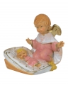 Angelo custode rosa su cuscino art. 139 G